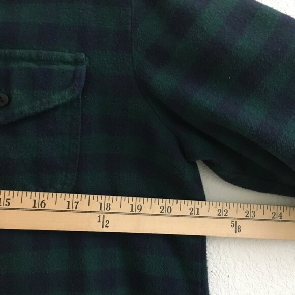 Madewell Womens-M Flannel Cargo Workshirt Plaid Button Down Shirt Blue/Green - Picture 8 of 16